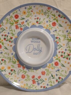 New Dolly Parton Chip & Dip Round Party Tray 12" Melamine What Would Dolly Do?